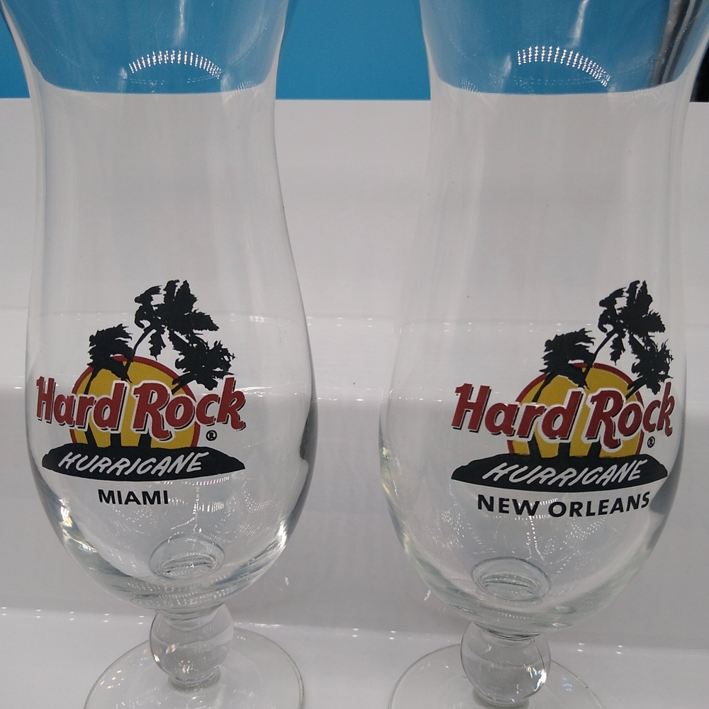 Set of 2 Hard Rock Hurricane Cafe MIAMI and NEW OR